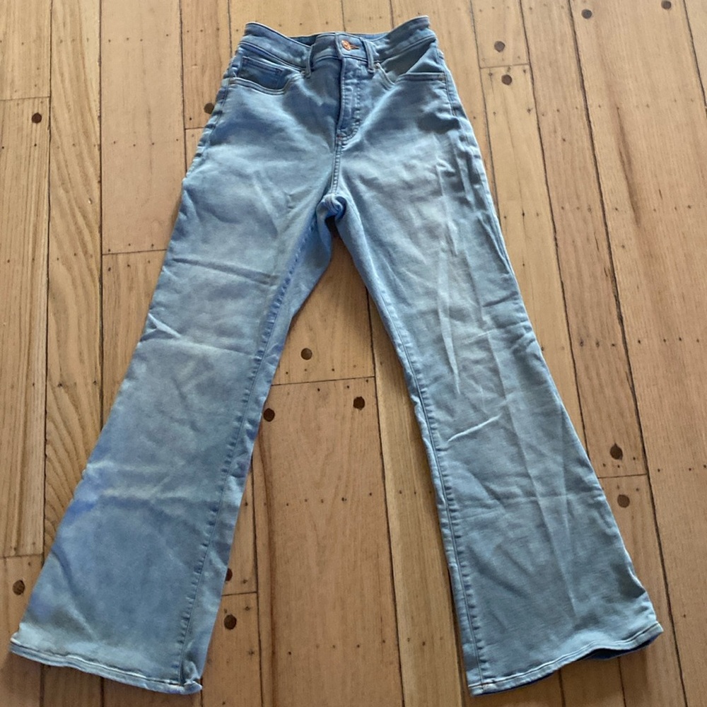 Express Women’s Mid Wash High Rise 70’s Flair Jeans